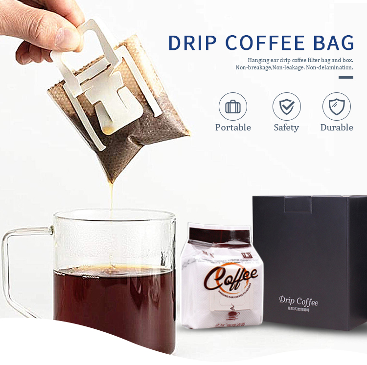 Non Ketene Kraft Drip Coffee Filter Bags Good Shrinkage