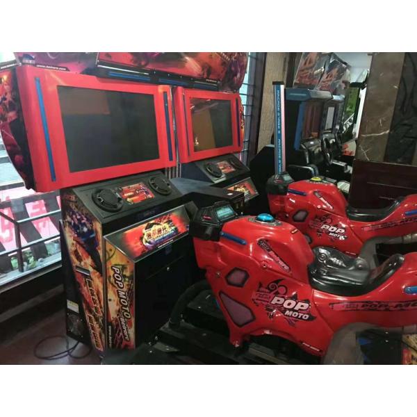 Pop Video Motor Racing Arcade Machine For Kid ' S Playground Heavy Weight