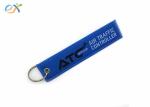 Fashionable Embroidered Woven Keychain With Metal Ring For Motorcycle