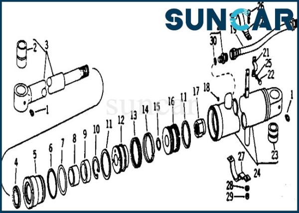 Sealing Kit AR105313 Hydraulic Crowd Cylinder Kit Fits Deere Parts 690 690B 693B