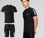 Solid Color Two Piece Mens Swimsuit Anti Embarrassment Mens 2 Piece Swim Set