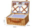 Fabric Linen Wicker Rattan Storage 4 Person Woven Willow Picnic Basket