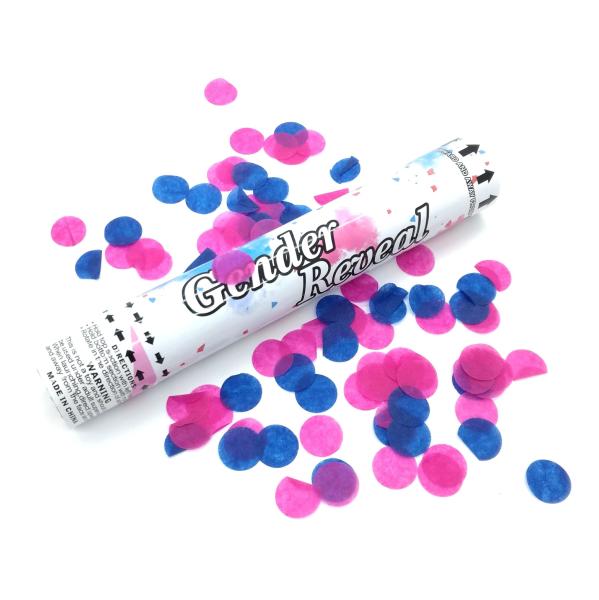 Gender Reveal Party Confetti Cannon Biodegradable Air Compressed Popper in Blue