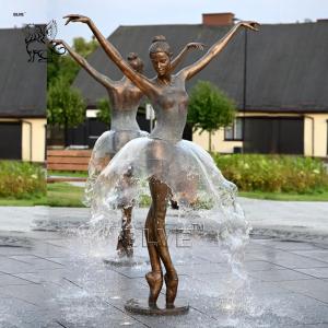 Wholesale Brass Ballet Girl Fountains Life Size Bronze Woman Dancing Statue Modern Outdoor Public Art Decoration from china suppliers