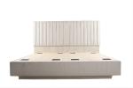 Metal Frame Luxury Hotel Bedroom Furniture Polyester Fabric Upholstered