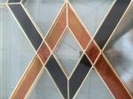 62''X31'' Frosting Designs On Decorative Leaded Glass Brass Caming 25.4mm IGCC