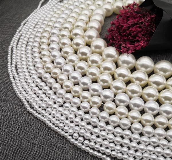 wholesale 4-16mm high quality ABS imitation pearl with hole raw white pearl DIY