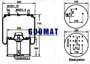 Wholesale Goodyear Suspension Air Spring Truck Rubber Bellows Air Bags Cylindrical Aluminum Steel Refer To 1R14-703 from china suppliers