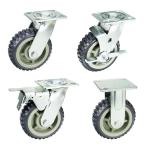 150mm Grey PVC Wheels Hollow Core Swivel Casters Trolley Wheels Heavy Duty