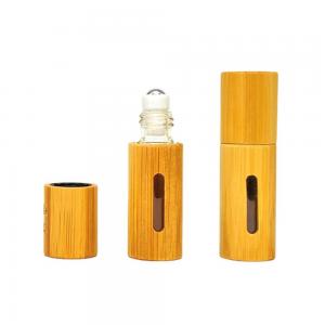 China 1ml 3ml 5ml 10ml Bamboo Wood Roller Bead Bottle Cover Essential Oil Perfume on sale