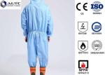 3XL Blue PE Laminated Fabric With SMS Non-Woven Chemical Resistant Coveralls