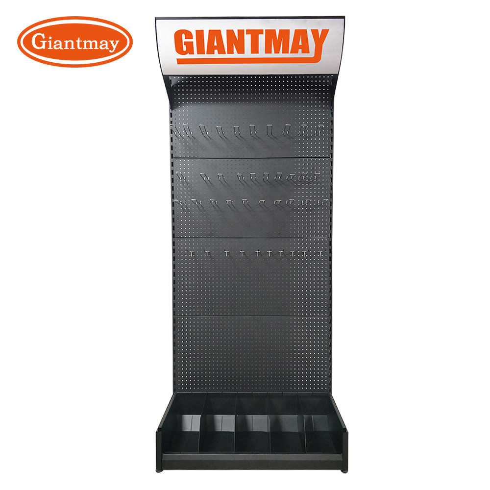 Portable Hardwood Flooring Racks Pegboard Hook Display Stand Floor Rack