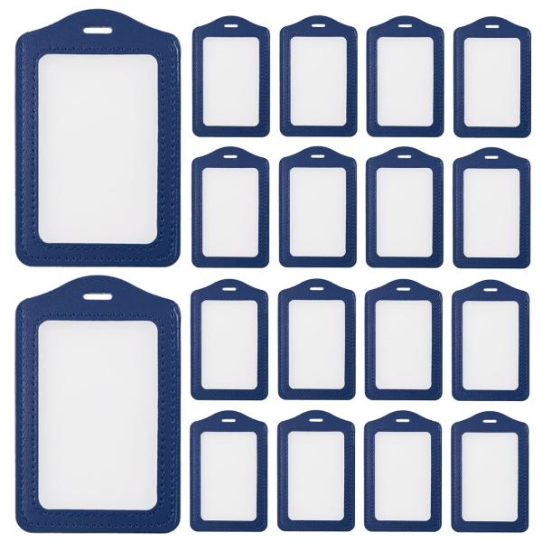 Leather ID Card Holder Vertical Work Permit Name Credit Card Case High