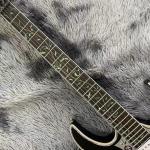 Custom Black Electric Guitar With Metal Pickguard Floyd Rose Bridge Chrome