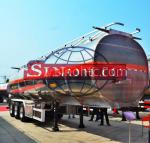 3 Axle Bitumen Tank Semi Trailer 50000 Liters / Customized Tank Volume