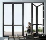 Soundproof Aluminium Folding Door Black Aluminium Bifold Doors