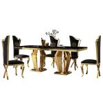 Exquisite Stainless Steel Marble Dining Table For High-End DéCor