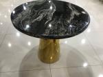 Anti Collision Steel Frame 80cm Marble Top Coffee Table