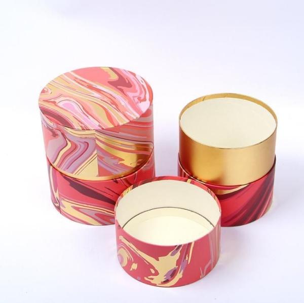 Lightweight Round Cardboard Gift Box Paper Cylinder Packaging For Cookies