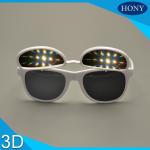Clear 13500 lines double lens flip Up 3D Diffraction Glasses Red white purple