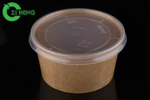 Wholesale Food Use Kraft Paper Biodegradable Bowl 16oz With PP Lid For Salad Soup from china suppliers