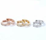 18K Gold Diamond Simple OL Stud Earrings 2.3g 18K Three-Color Ear Stud
