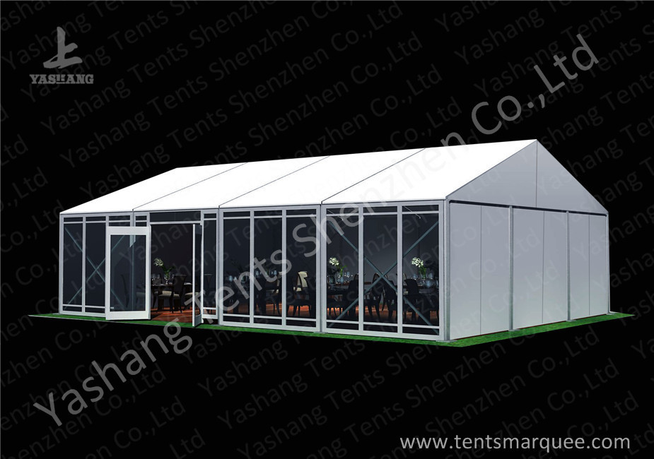 Parties Portable Aluminium Frame Tents Pvc Fabric , Glass , Abs Wall