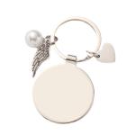 Round Sublimation Metal Keychain Pendant For Sublimation Photo Transfer Printing