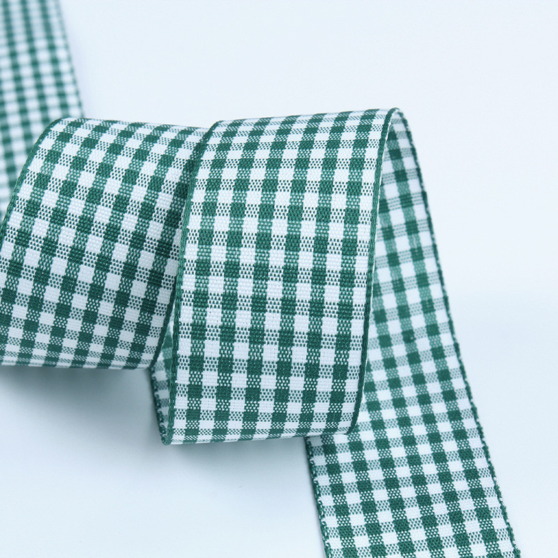 2.5cm Polyester Plaid Ribbon for Gift Packing and Chocolate Box Ribbon Bow Decoration