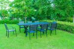 9 Pieces Black Plastic Wood Modern Outdoor Garden Furniture Table Set 8-10