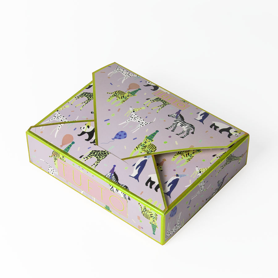 Printed Ivory Paper Board Post Card Boxes Triangle Packaging Box Custom Size