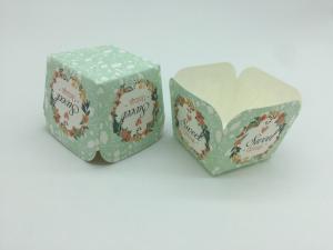 Wholesale Mint Colored Flower Cupcake Liners , Square Cupcake Wrappers Romantic Wedding Baking Cup from china suppliers