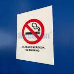 White Acrylic Photoluminescent Signs Signs No Smoking Symbol For Rounded Corners