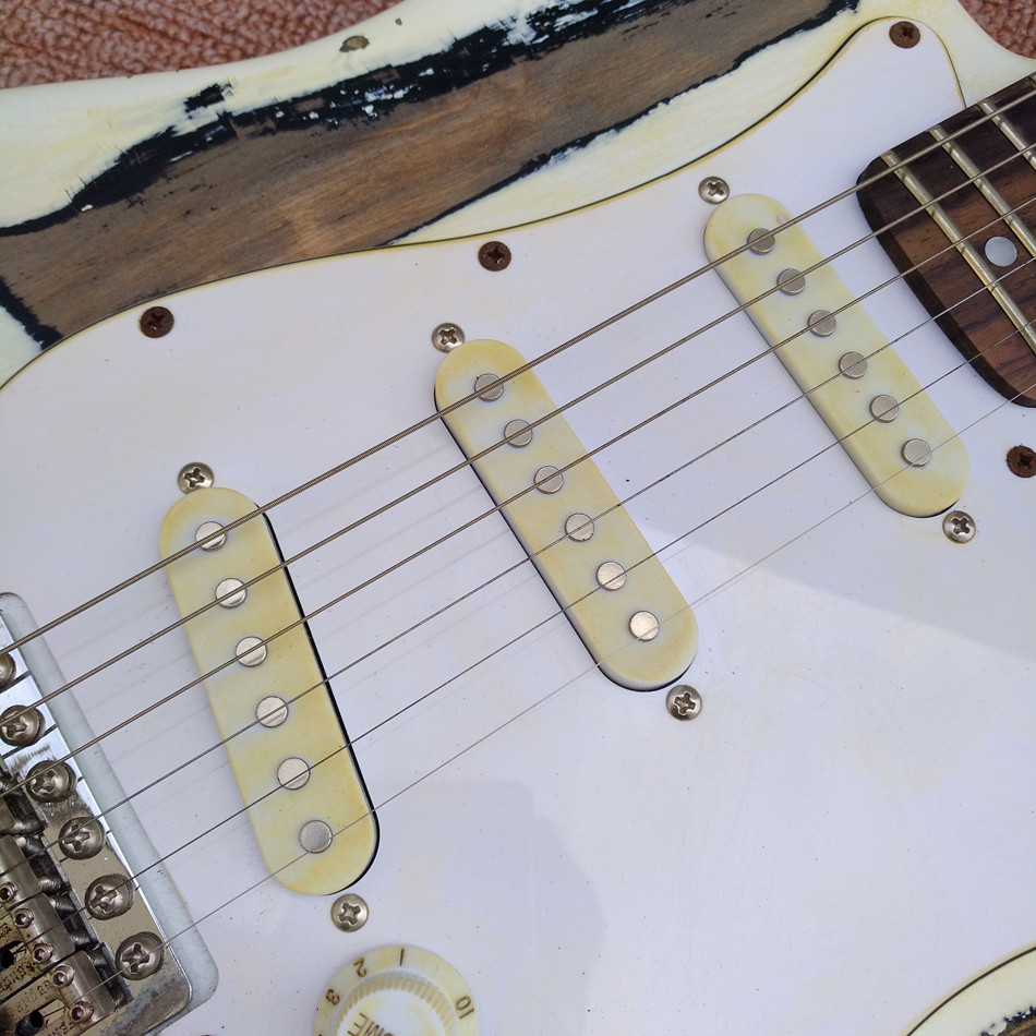 New style high quality relic remains ST electric guitar, handmade ST aged relic electric guitar