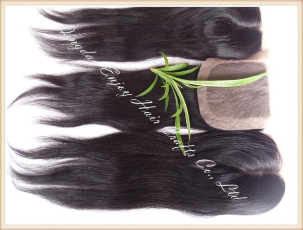 Silk top closure 4''x4'' peruvian virgin hair natural color,straight 10''-24'