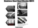 HB111 Stainless Steel Stick Blender With Chooper and Processing Bowl