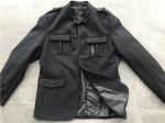Black Color Cavalry Twill Mens Medium Trench Coat 4 Pockets Button Through