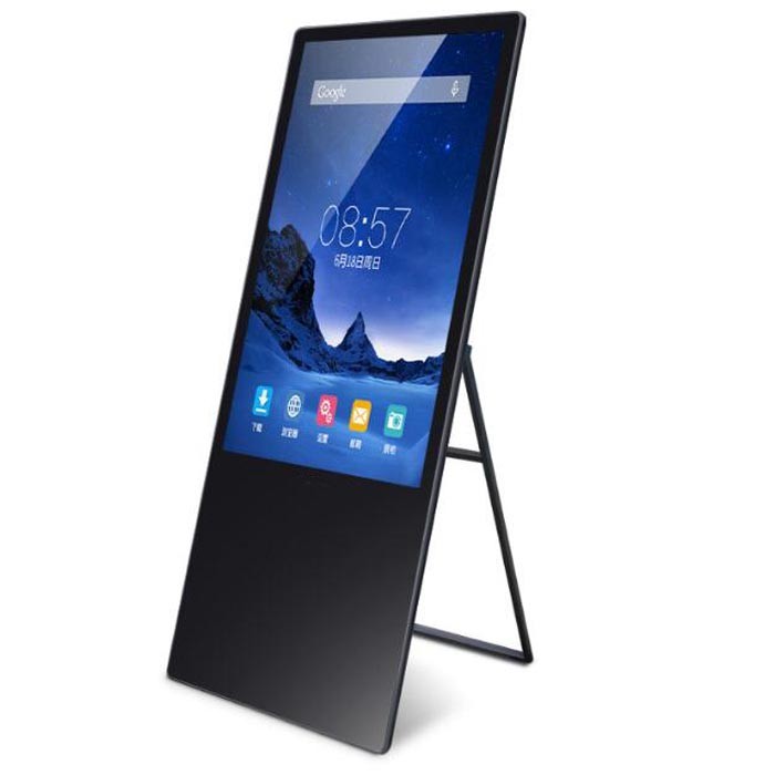 Free standing foldable up 32" 43" 49" 55" inch LED LCD E-Menu digital advertising touchscreen monitor for coffee shop restaurant