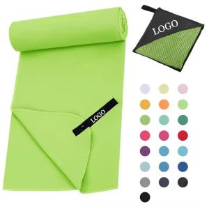 Wholesale Custom Logo Super Absorbent Sweat Green Quick Dry Microfber Gym Towel Exercise Travel Essential Lightweight Microfiber Beach Sports Towel from china suppliers