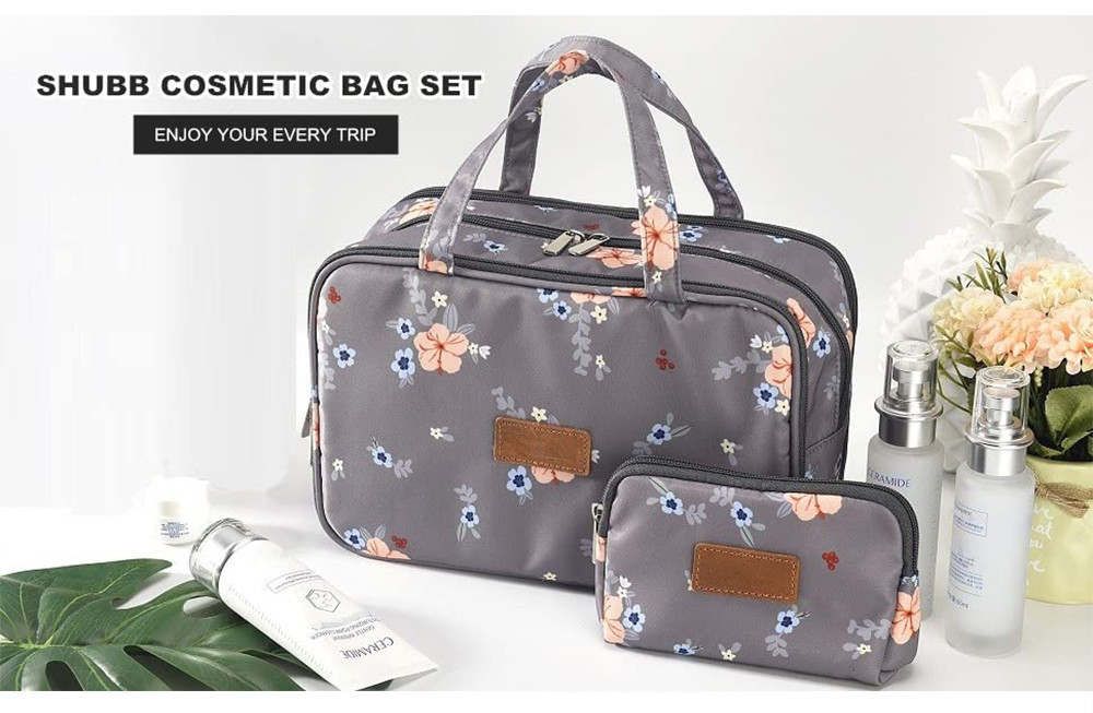 Water Resistant Floral Nylon Toiletry Bags For Girl