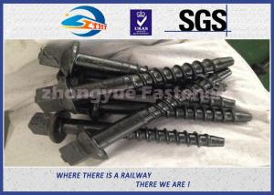 Wholesale Material 45# Railway Custom Railroad Track Spikes , Threaded Screw Spike from china suppliers