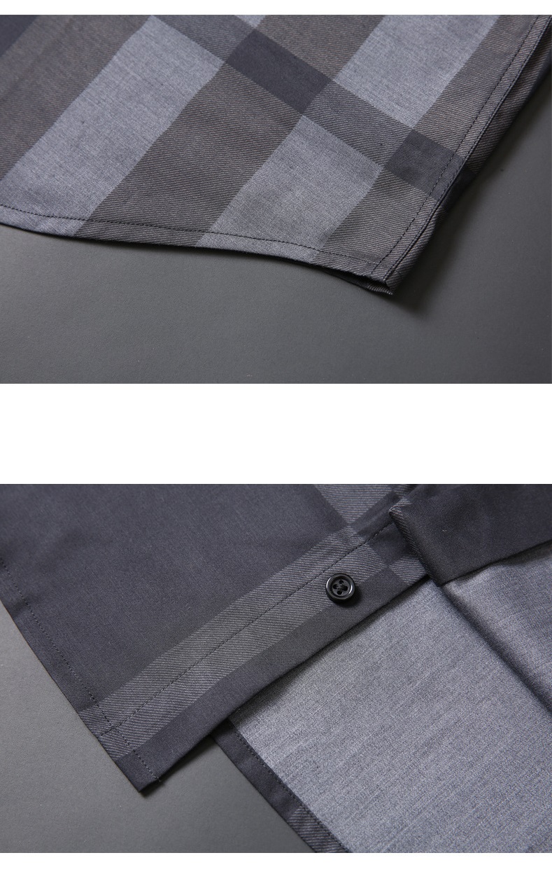 Plus Size Men's Dress Shirts in Solid Color Poplin Fabric with Covered Button Closure