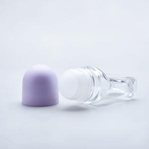 China Cosmetic Glass Roller Ball Bottles Recycled Small Roll On With Plastic Roller on sale