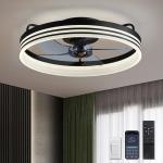 20 Inch 5 Blades 6 Wind Speeds Smart Low Profile Ceiling Fan Lights Flush Mount