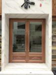 Frictionless Black UPVC Double panel automatic swing Doors kfc door
