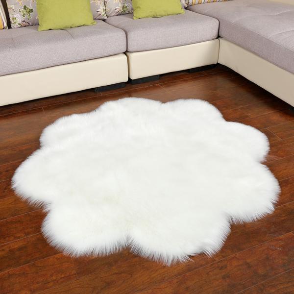 Faux Shaggy Carpet Shaped wintersweet immitation Wool Rug no sheeding soft suede