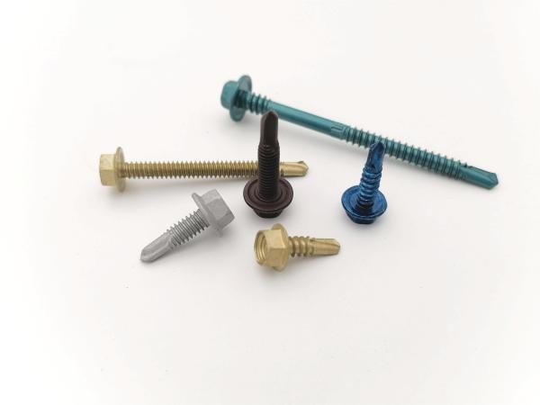 Hex Washer Head Self Drilling Screws With High Grade Colorful Anticorrosive