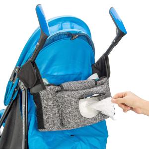 Wholesale Universal Baby Stroller Organizer Bag With Insulated Cup Bottle Holders and Wipes Pouch from china suppliers