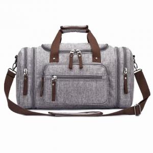 Wholesale Large Multi Compartment Vintage Travel Storage Bag Shoulder Strap Handle Gray Unisex from china suppliers