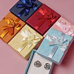 Handmade Assorted Jewelry Boxes White Velvet Cushion With Satin Rose Bow